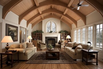 Simple Vaulted Ceiling Living Room Designs - Art Poster Wall Decor Inspiration