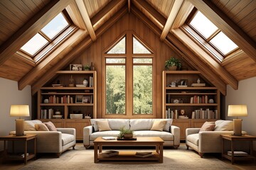 Vaulted Ceiling Living Room Designs Art Poster Wall Decor - The Perfect Simple Style