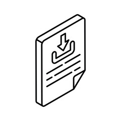 Creatively designed isometric icon of file download, premium vector