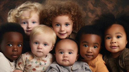 Group of racially diverse infants