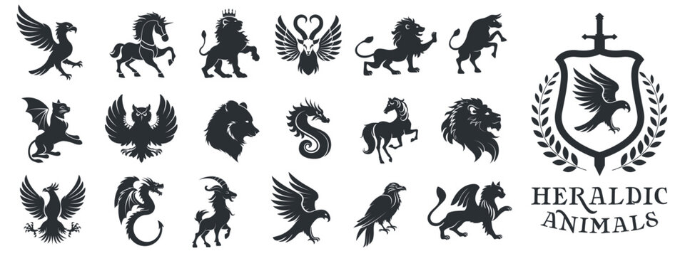 UNICORN＆LION☆49cm ✕ 49cm☆Heraldic motif UNICORN＆LION☆49cm ✕ 49cm☆Heraldic motif