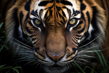 eyes tiger on background