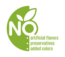 NO additives - flat sticker in semicircle shape