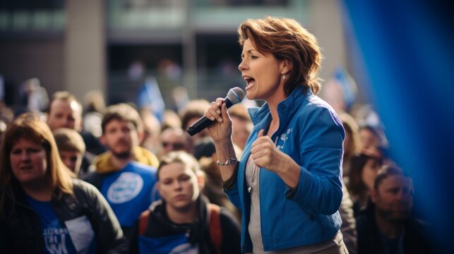 Resilient politologist at a political protest