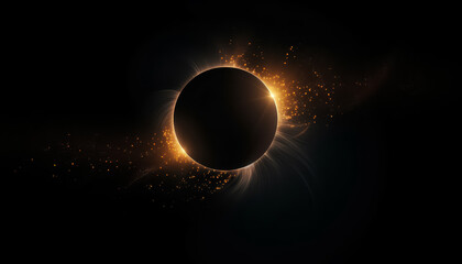 Fototapeta premium portal or burning ring on black background