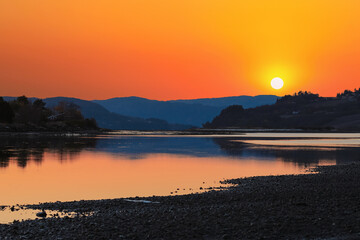 Sunset at Trondheim fjord