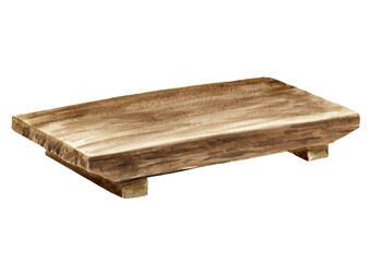 Bath bench. Hand drawn watercolor illustration isolated on white background