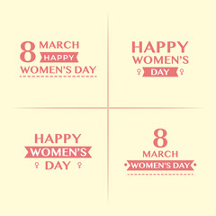 Happy Women's Days Badges Logo design icon flat design stickers element vector