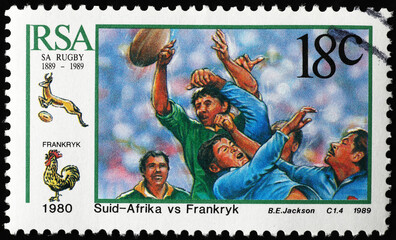 Rugby match of 1980 South Africa vs France celebrated on stamp