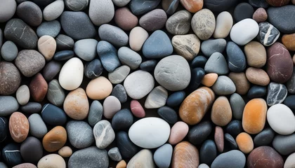 Foto auf Leinwand pebbles on the beach small stones © terra.incognita