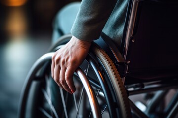 Obraz premium Girl in a wheelchair in the park