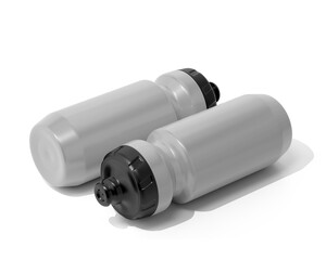 Blank clear plastic Cycling Water Bottle Packaging Isolated On Transparent Background, Prepared For Mockup, 3D Render.