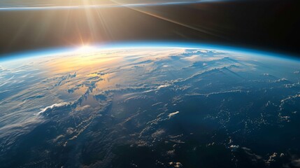 Earth's Horizon at Sunrise from Space: A New Dawn.