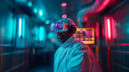 Healthcare in 3D Doctor's Portrait with VR Glasses for Advanced Surgery