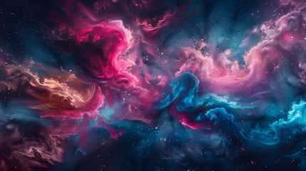 Foto op Canvas A colorful nebula with a blue, pink and purple color scheme, AI © Alexandr
