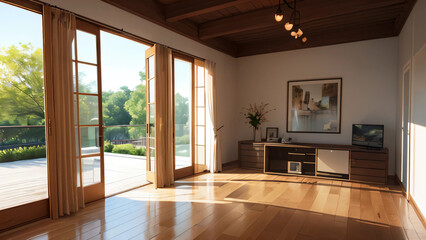 modern living room with fireplace