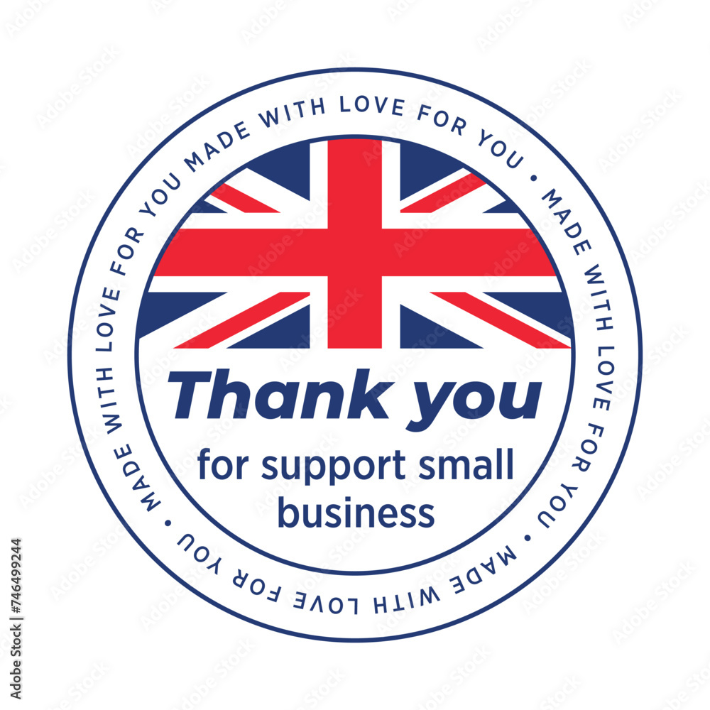 Sticker Thank you support small business UK