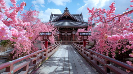Obraz premium Cherry blossom festivals in bloom