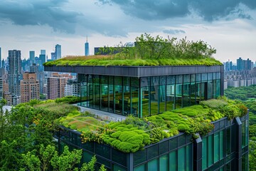 Lush Green-Roofed Eco-Friendly Office Building

