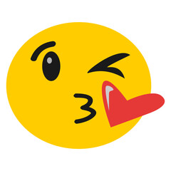 Kiss emoji vector icon