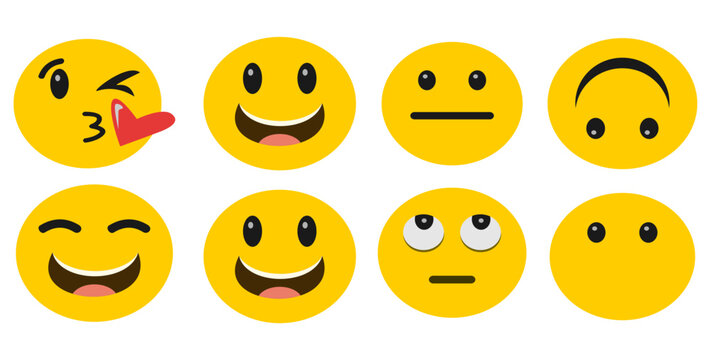 Naklejki set of smileys with faces emoji