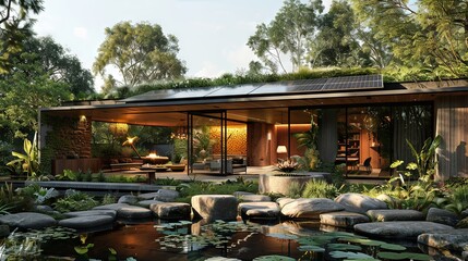 Contemporary Architecture with Solar-Powered Roof

