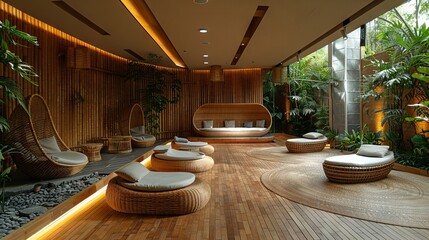 Fototapeta premium Sustainable Living Space with Bamboo Furnishings