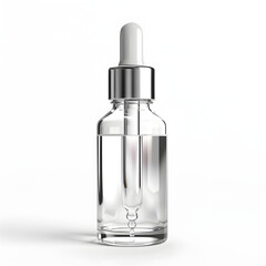 Glass dropper bottle mock up isolated on white background