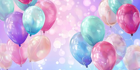 Celebration background with beautiful pastel balloons