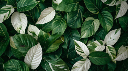 Photo background with white and green leaves.