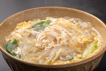 鶏ささみ　春雨スープ