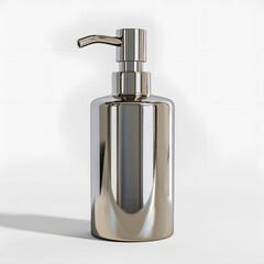 Obraz premium Metallic Soap dispenser mock up isolated on White Background
