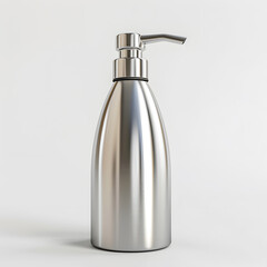 Obraz premium Metallic Soap dispenser mock up isolated on White Background