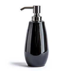 Fototapeta premium Black Soap dispenser mock up isolated on White Background