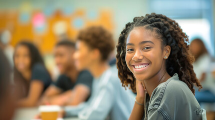 Happy Teenage Students Engaging Actively in Classroom Learning Activities at High School