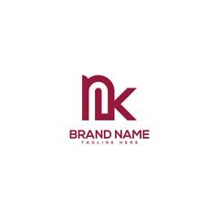 Abstract minimal letter NK KN logo design vector element. Initials business logo.