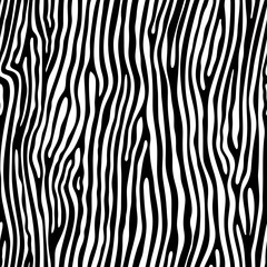 Fototapeta premium Wavy hand drawn vertical bold line seamless pattern, Black and white linear vector background.