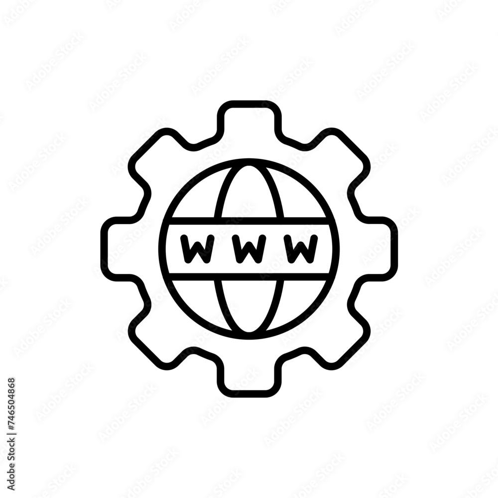 Poster browser setting outline icons, minimalist vector illustration ,simple transparent graphic element .i