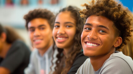 Group of Diverse High School Friends Sharing a Joyful Moment Together