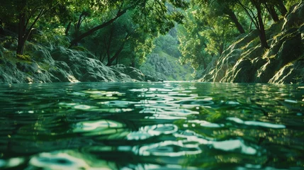  Emerald green waves undulating gracefully, reminiscent of a tranquil oasis amidst nature's beauty. © baloch