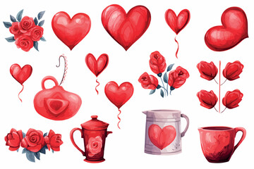 Fototapeta na wymiar Clipart of Valentine's day illustration