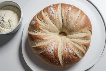 Sliced Sourdough Bread isolated on white background, homemade bakery concept.