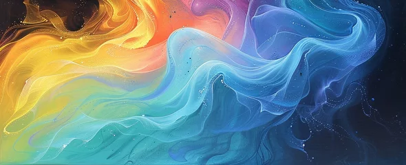Foto auf Acrylglas Abstract multicolored background, backgrounds for design, waves, color, banner, web banner, poster, website header, design © Daisy