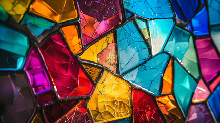 Colorful stained glass background - obrazy, fototapety, plakaty