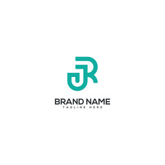 Obraz premium Minimal unique letter JR RJ monogram logo design template. Initials Business logo.