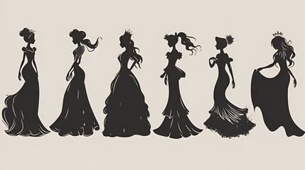 Wedding silhouette bride silhouette silhouettes dresses for women silhouette, generative ai