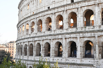 Obraz premium View of Colosseum in Rome, Italy. Rome architecture and landmark. Rome Colosseum is one of the main attractions of Rome and Italy