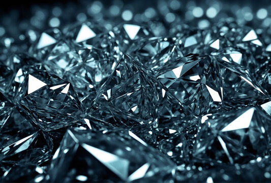 silver crystals shining, broken glass
