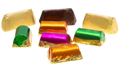 chocolate candies isolated