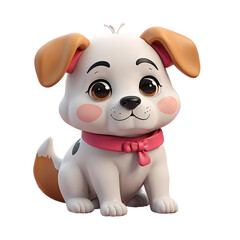 Fototapeta premium A Delightful 3D Illustration of an Adorable Puppy Companion in a Playful Cartoon Style with transparent background